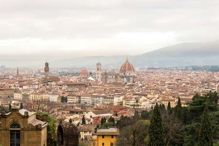 Awesome Cityscapes from Piazzale Michelangelo Lookout in Florence, Italy.の写真素材