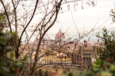 Awesome Cityscapes from Piazzale Michelangelo Lookout in Florence, Italy.の写真素材