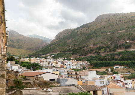 High Angle Sights of the City in Castellammare del Golfo, Province of Trapani, Sicily, Italy.の写真素材
