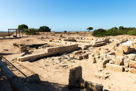 Panoramic Sights of The Sacred Area of Cappiddazzu (Area Sacra di Cappiddazzu) in Province of Trapani, Marsala, Italy.の写真素材