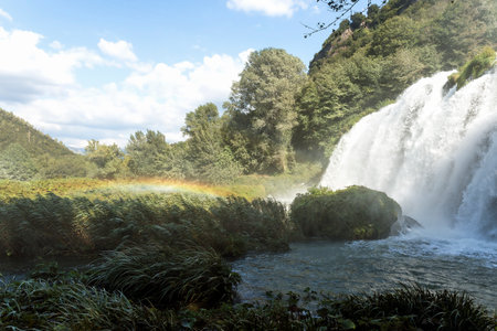 Wonderful Natural Sceneries of The Marmore Falls (Cascata delle Marmore) in Umbria, Terni Province, Italy (Part II).の写真素材