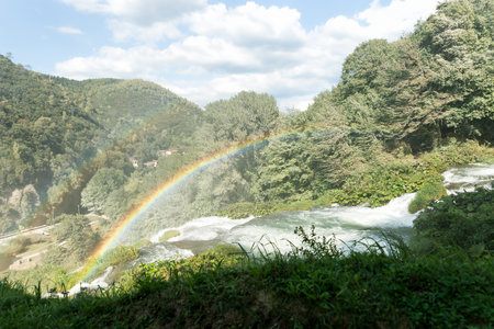 Wonderful Natural Sceneries of The Marmore Falls (Cascata delle Marmore) in Umbria, Terni Province, Italy (Part III).の写真素材