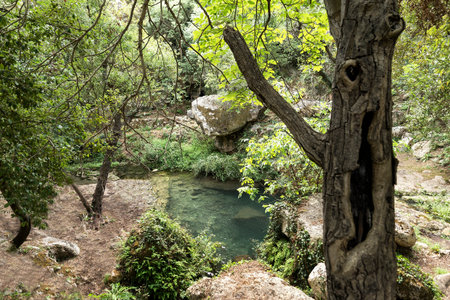 Beautiful Sceneries of Cava Carosello Natural Reserve in Ancient Noto, Sicily, Italy.の写真素材