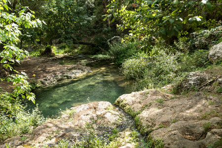 Beautiful Sceneries of Cava Carosello Natural Reserve in Ancient Noto, Sicily, Italy.の写真素材