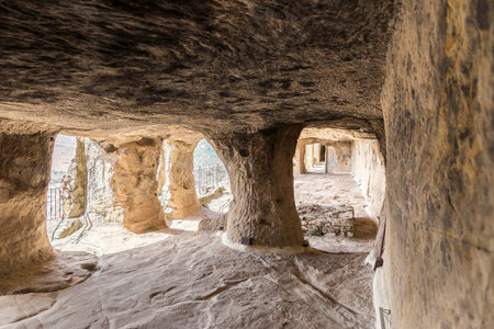 Architectural Views of The Ruins of Sperlinga Castle (Castello di Sperlinga) in Sicily, Italy. (Part III)の写真素材