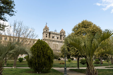 Architectural Sights of The Monastery of Saint Lucy (Monastero di Santa Lucia) in Adrano, Sicily, Italy.の写真素材