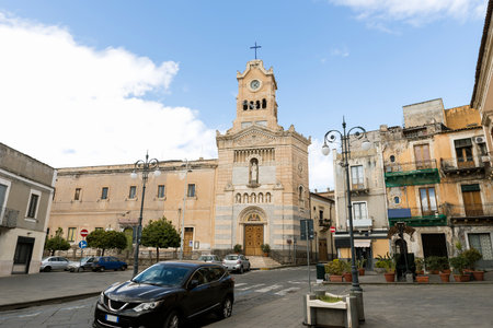 Religious Architecture in Adrano, Catania Province, Sicily, Italy.の写真素材