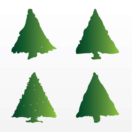 A set of Christmas treesのイラスト素材