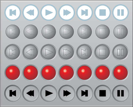 A set of round vector media buttonsのイラスト素材