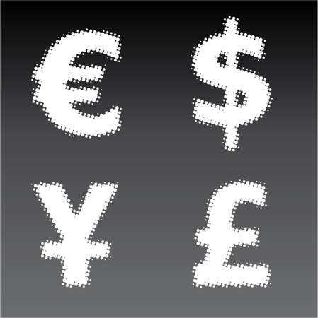 Halftone vector currency symbolのイラスト素材