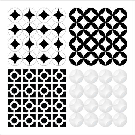 A set of vector based decorative seventies patternsのイラスト素材