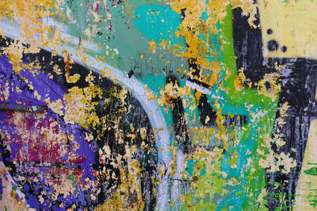 Graffiti on a wall - detail of a graffiti painted on a wallの写真素材