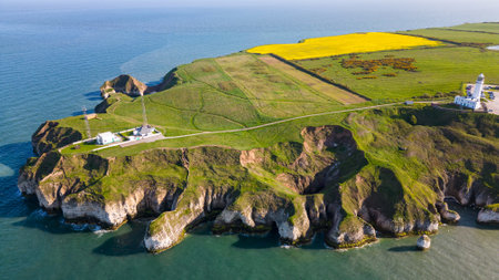 Aerial view of the Ponta de Sao Lourenco, Portugalの写真素材