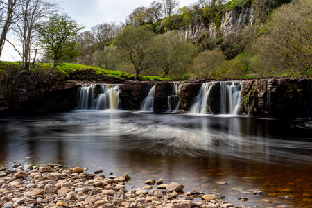Long exposure of a waterfall in the Yorkshire Dales National Park.の写真素材