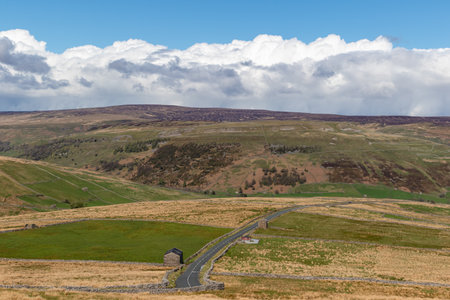A view of a road on the Cairngorms National Park in Scotlandの写真素材