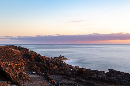 Sunset on the Atlantic Ocean in Tenerife Canary Islands Spain
