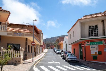 View of the street in Santia de Compostela, Portugal.の写真素材