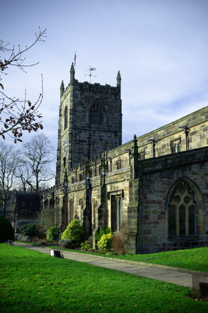 View of St Mary's Church in Lincoln, Lincolnshire, UKの写真素材