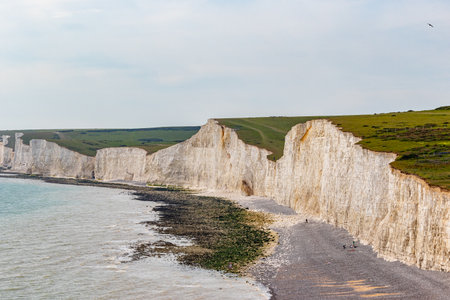 White chalk cliffs at Etretat, Normandy, France. Europeの写真素材