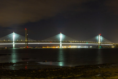 Night view of Vasco da Gama Bridge in Lisbon, Portugal