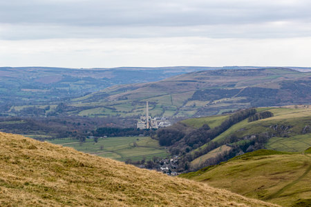 A view of the top of a hill in the Peak District National Parkの写真素材