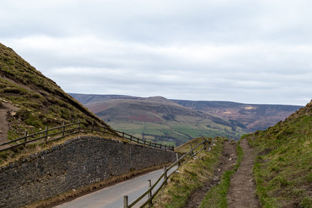 A footpath in the Peak District National Park, England, UKの写真素材