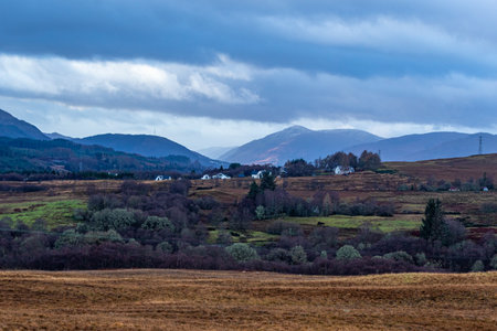 View of the Cairngorms National Park in Scotland.