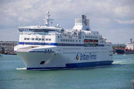 The passenger ferry of the Baltic Sea is docked in St. Petersburg.の写真素材