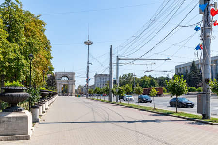 View of the main street of the cityの写真素材