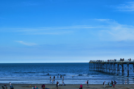 People on Brighton beach.の写真素材