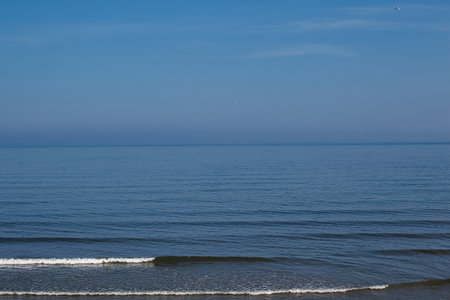 Seascape with the sea and the sky in the background.の写真素材