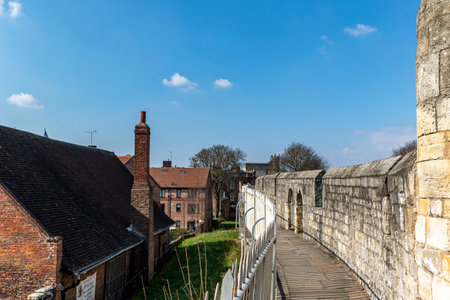 View of the medieval wall of the city of Bruges, Belgiumの写真素材