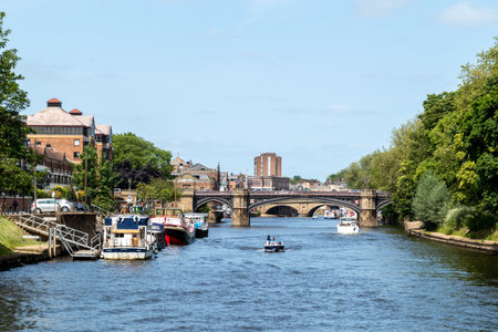 A view of the river Avon in Cambridge, England, UK.の写真素材