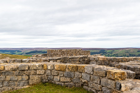 Ruins of the medieval castle on the top of the hill.
