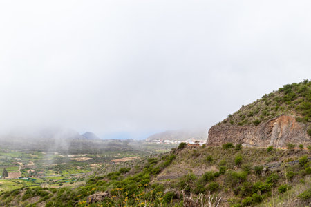 Cloudy Landscape in Gran Canaria, Canary Islands, Spainの写真素材