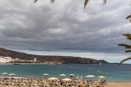 View of Tejeda beach in Gran Canaria, Canary Islands, Spainの写真素材