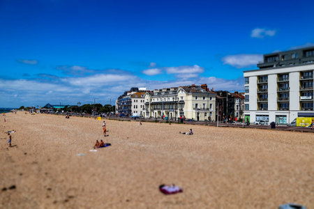 Cancale beach on a sunny summer day, England, UKの写真素材