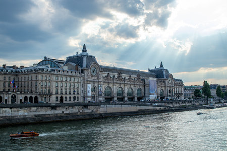 View of the Szechenyi Chain Bridge in Budapest, Hungaryの写真素材