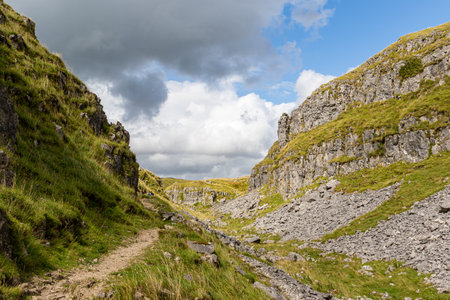 Hiking trail on the Isle of Skye, Scotland, UKの写真素材