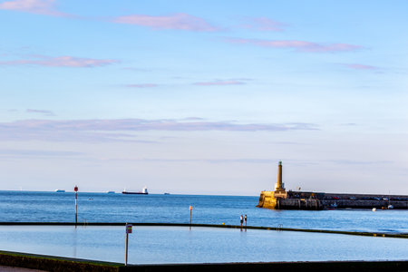 view of the lighthouse in Saint-Petersburg, Russia.の写真素材