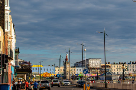 View of the old town of Dublin, Irelandの写真素材