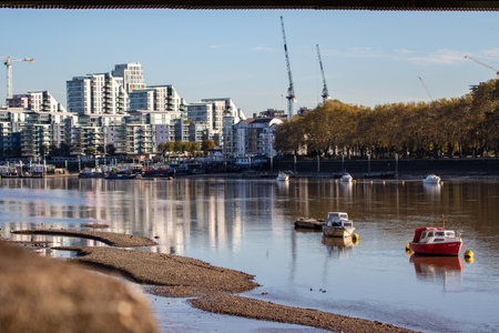 A view of the city of Rotterdam in the Netherlands.の写真素材
