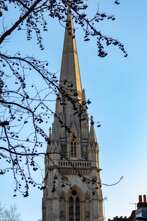 Tower of St. Patrick's Cathedral in Dublin, Ireland.の写真素材