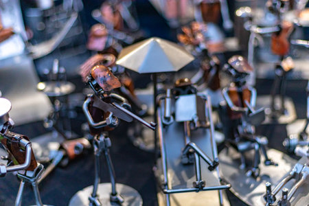 Musical instruments on the stage of a concert hall. Selective focus.の写真素材