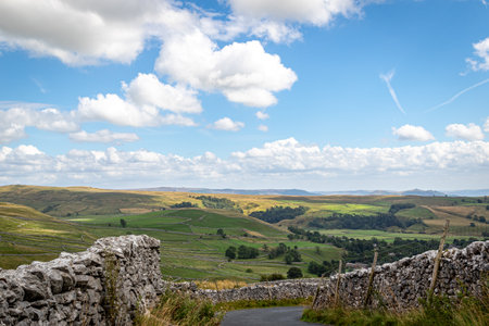 Beautiful landscape image of the Yorkshire Dales National Park in Englandの写真素材