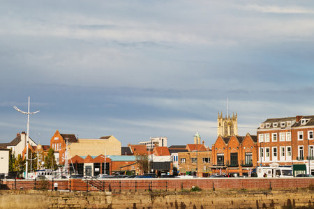 A view of the old town of Gdansk, Poland.の写真素材