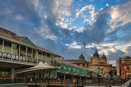 View of St. Paul's Cathedral in London, UK. St. Paul's Cathedral is one of the most famous landmarks in London.の写真素材