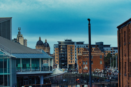 The River Mersey in Liverpool, UKの写真素材
