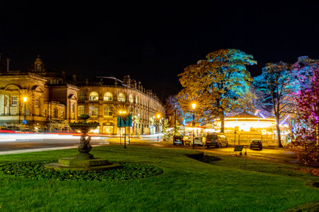 Night view of the streets of Budapest, Hungaryの写真素材