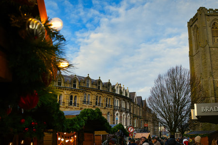 Christmas market in Bath, Englandの写真素材